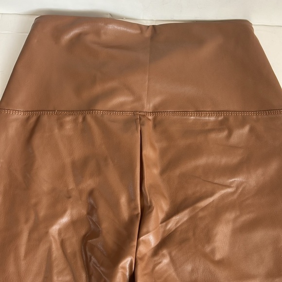 Zenana brown high rise faux leather leggings - Picture 5 of 13